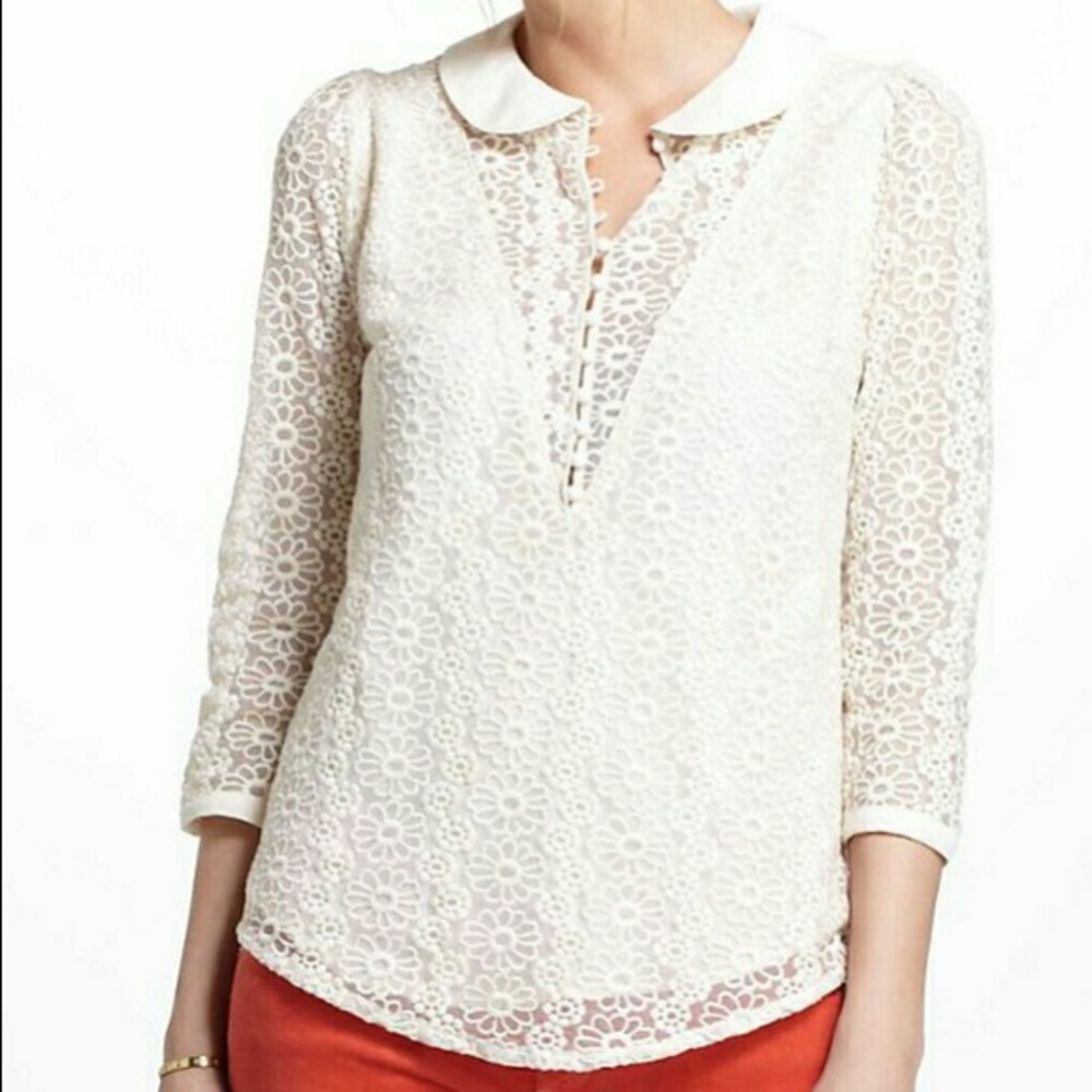 Anthropologie Madchen Lace overlay top